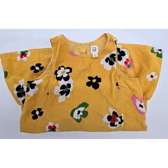 Baby Gap Yellow Floral Corduroy Dress - Picture 3 of 4